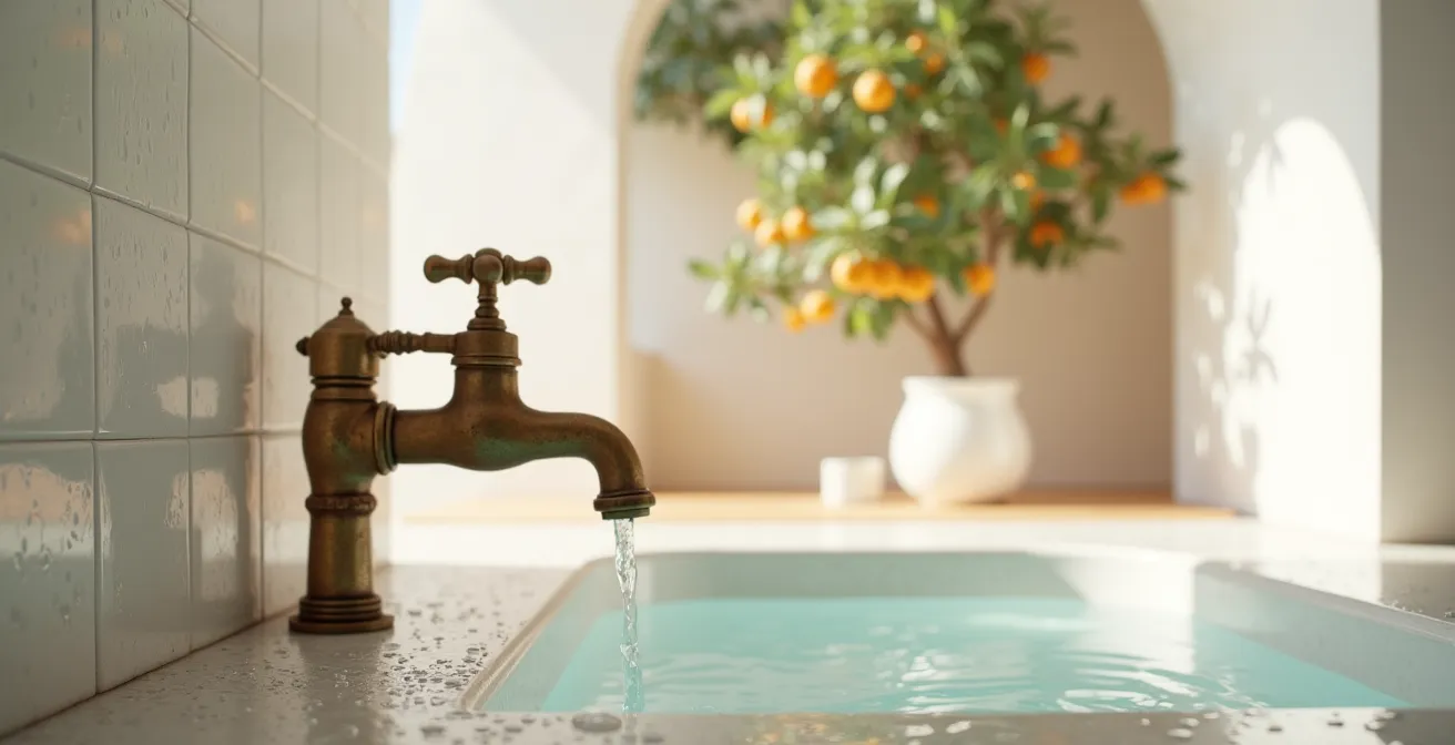 Efecto del agua dura con cal en la piel seca en la costa mediterránea española