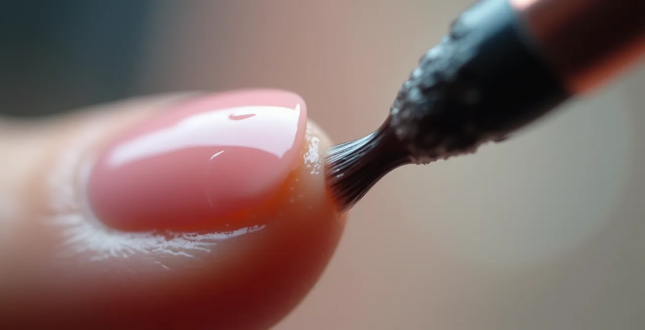 Técnica de sellado del borde libre de las uñas con esmalte