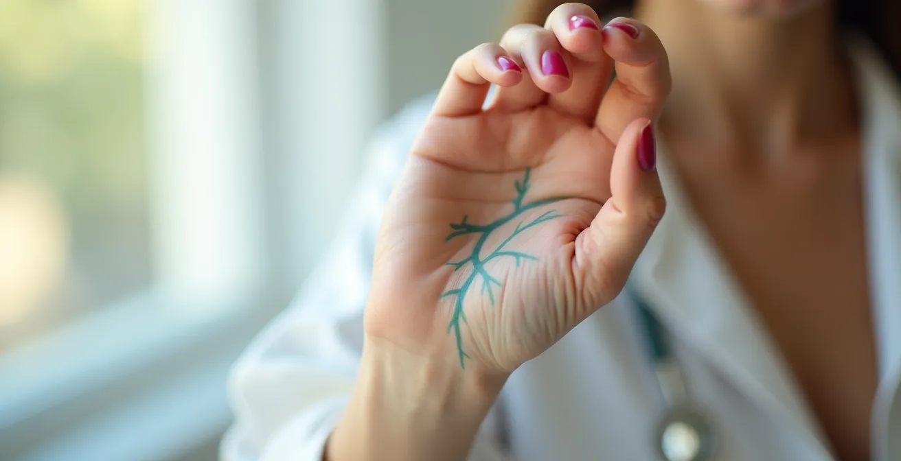 Primer plano de muñeca bajo luz natural mostrando venas para identificar subtono de piel